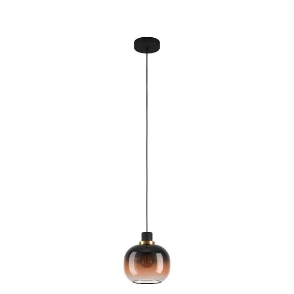 99614 Подвесной потолочный светильник (люстра) OILELL, 1x40W, E27, H1100, Ø190, сталь/стекло, черный