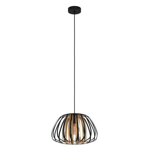 99666 Подвесной потолочный светильник (люстра) ENCINITOS, 1x40W, E27, H1100, Ø375, сталь, черный/зол