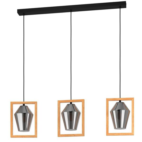 99702 Подвесной потолочный светильник (люстра) VIGLIONI, 3x40W, E27, L1060, B165, H1100, сталь/дерев