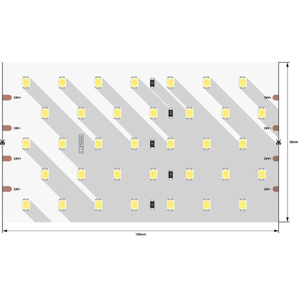 (((Lumker) Лента светодиодная LUMKER, 2835, 350 LED/м, 31 Вт/м, 24В, IP33, Теплый белый (3000K) LK2H