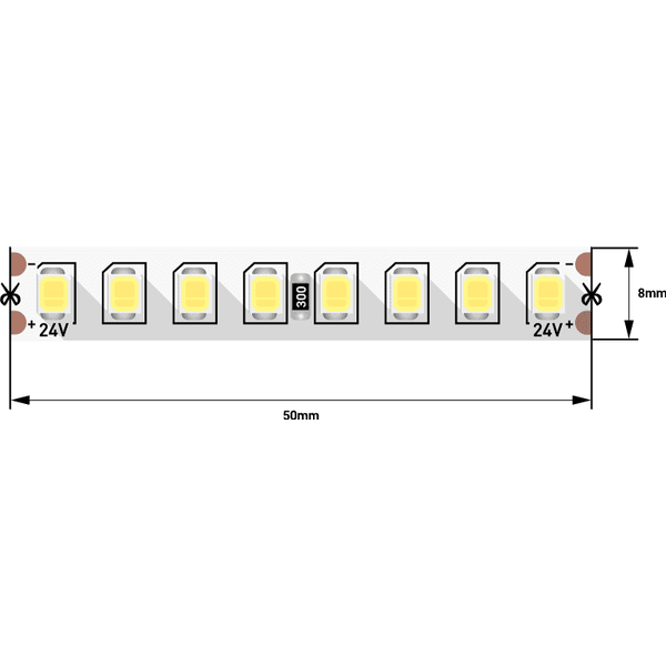 (((Эстетта) Лента светодиодная ПРО SMD2835, 160 LED/м, 14,4 Вт/м, 24В , IP20, Цвет: Нейтральный белы