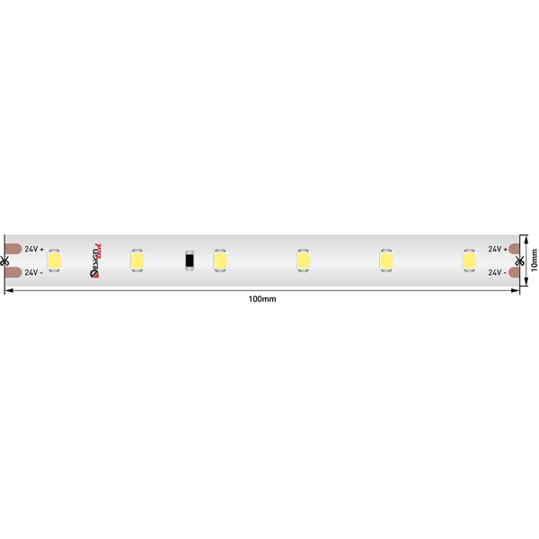 (((DesLED) Лента светодиодная LUX, SMD2835, 60 LED/м, 6 Вт/м, 24В, IP67, Нейтральный белый (4000K) D
