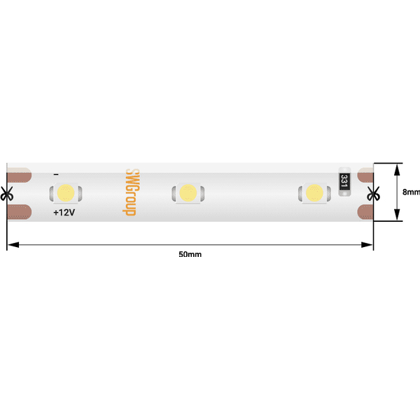 (((Эстетта) Лента светодиодная стандарт SMD3528, 60 LED/м, 4,8 Вт/м, 12В , IP65, Цвет: Зеленый