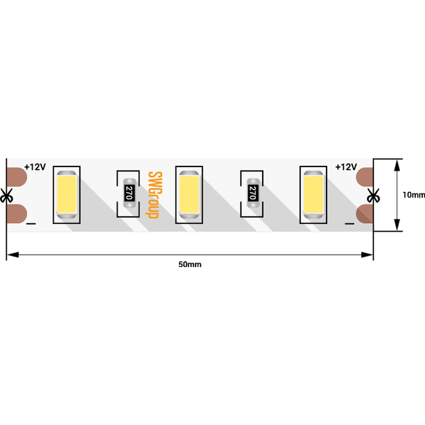 (((Эстетта) Лента светодиодная стандарт SMD5630, 60 LED/м, 12 Вт/м, 12В , IP20, Цвет: Теплый белый