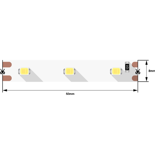 (((Эстетта) Лента светодиодная эконом SMD2835, 60 LED/м, 4,8 Вт/м, 12В , IP20, Цвет: xолодный белый