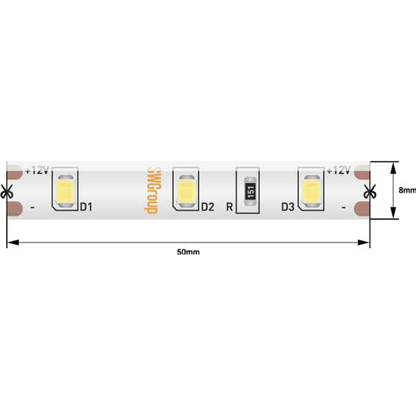 (((Эстетта) Лента светодиодная стандарт SMD2835, 60 LED/м, 4,8 Вт/м, 12В , IP65, Цвет: Теплый белый