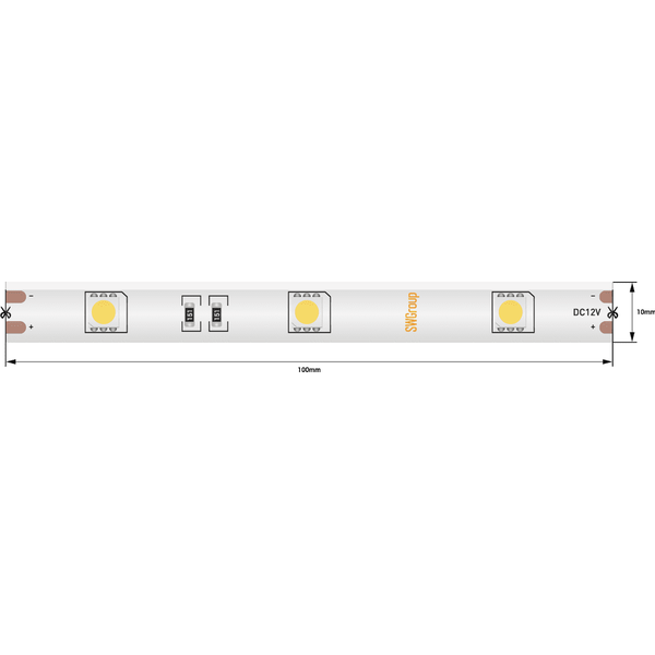 (((Эстетта) Лента светодиодная стандарт SMD5050, 30 LED/м, 7,2 Вт/м, 12В , IP65, Цвет: xолодный белы