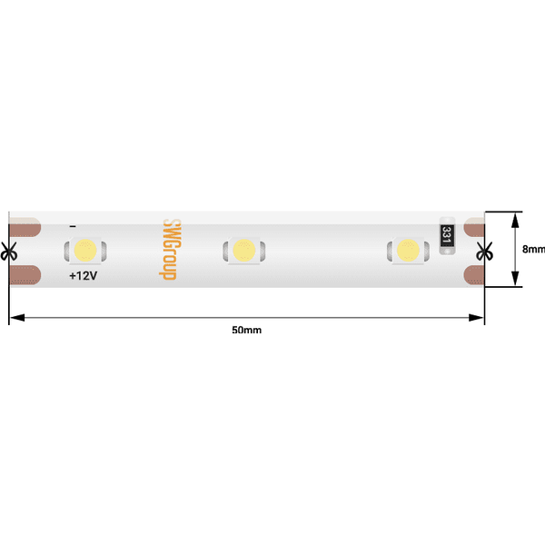 (((Эстетта) Лента светодиодная стандарт SMD3528, 60 LED/м, 4,8 Вт/м, 12В , IP65, Цвет: Желтый