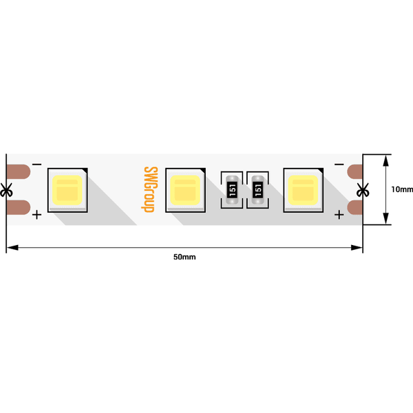 (((Эстетта) Лента светодиодная стандарт SMD5054, 60 LED/м, 14,4 Вт/м, 12В , IP20, Цвет: xолодный бел