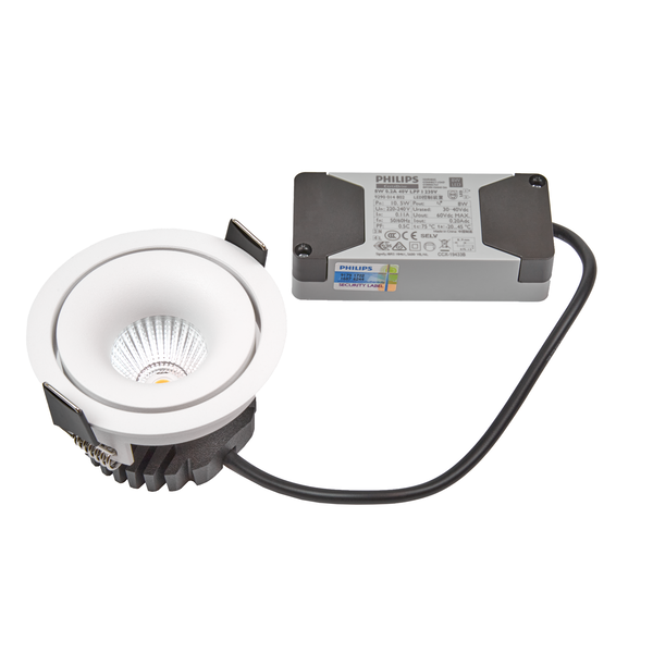 DL-MINI-0801-38-WH-8-WWСветильник  встраиваемый , серия MINI COMBO, белый, 8Вт, IP20, Теплый белый (3000К)