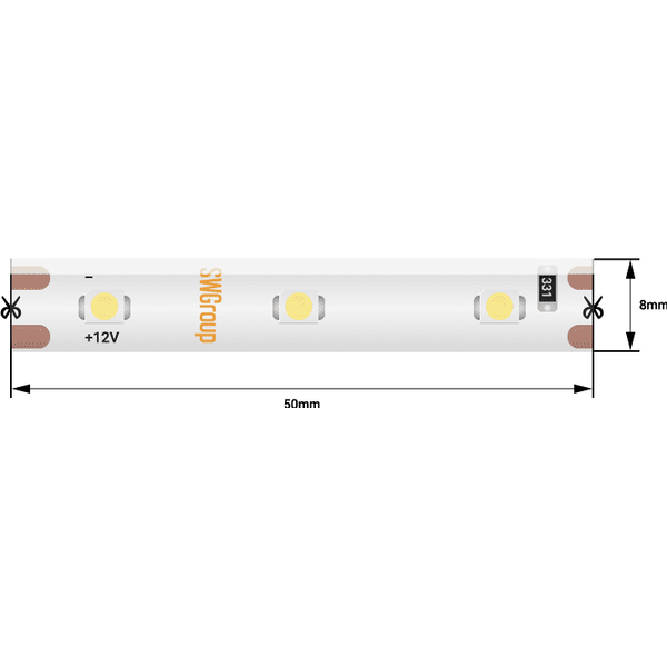 (((Эстетта) Лента светодиодная стандарт SMD3528, 60 LED/м, 4,8 Вт/м, 12В , IP65, Цвет: xолодный белы