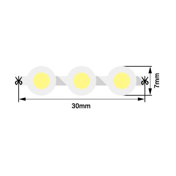 (((Эстетта) Лента светодиодная  DIP5, 96 LED/м, 7,7 Вт/м, 12В , IP68, Цвет: xолодный белый