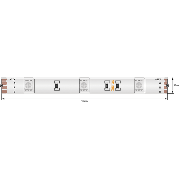 (((Эстетта) Лента светодиодная стандарт SMD5050, 30 LED/м, 7,2 Вт/м, 12В , IP65, Цвет: RGB