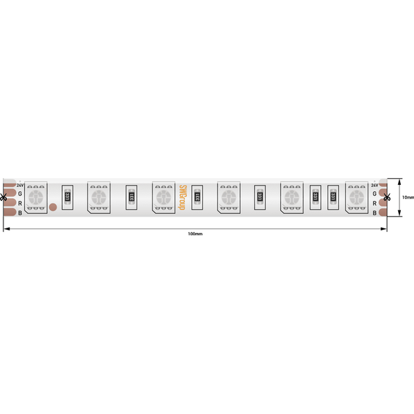 (((Эстетта) Лента светодиодная стандарт SMD5050, 60 LED/м, 14,4 Вт/м, 24В , IP65, Цвет: RGB