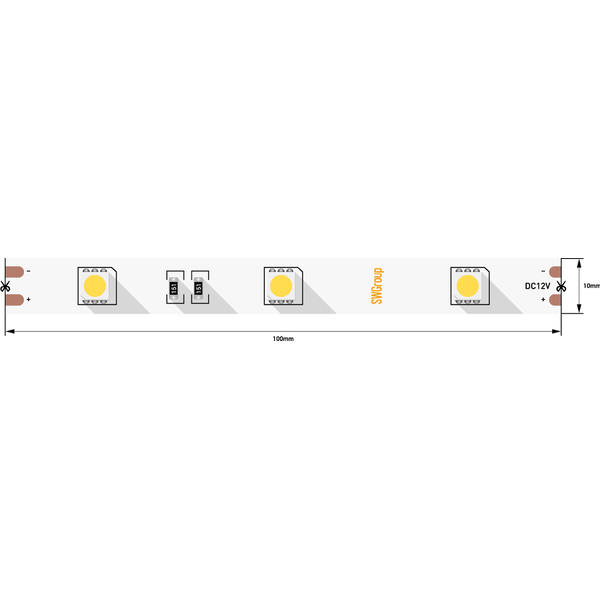 (((Эстетта) Лента светодиодная стандарт SMD5050, 30 LED/м, 7,2 Вт/м, 12В , IP20, Цвет: Нейтральный б