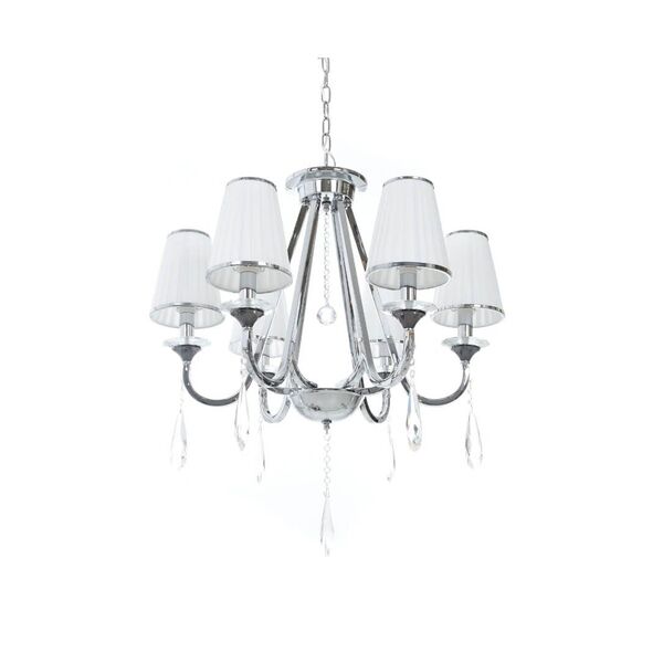 Хрустальная подвесная люстра Lumina Deco Milesia LDP 8926-6 WT+CHR
