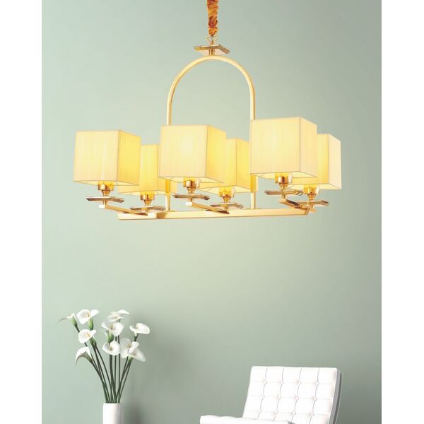 Хрустальная подвесная люстра Lumina Deco Liniano LDP 17100-6 GD