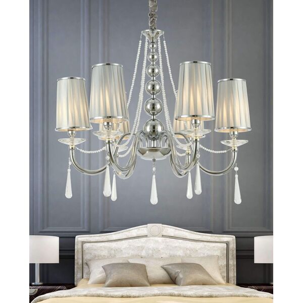 Хрустальная подвесная люстра Lumina Deco Fabione LDP 1200-6 CHR