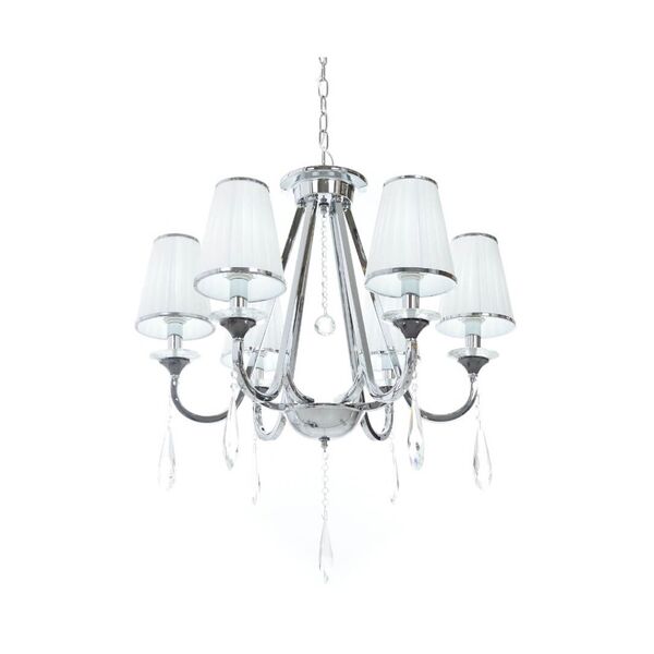 Хрустальная подвесная люстра Lumina Deco Milesia LDP 8926-6 WT+CHR