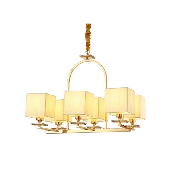 Хрустальная подвесная люстра Lumina Deco Liniano LDP 17100-6 GD