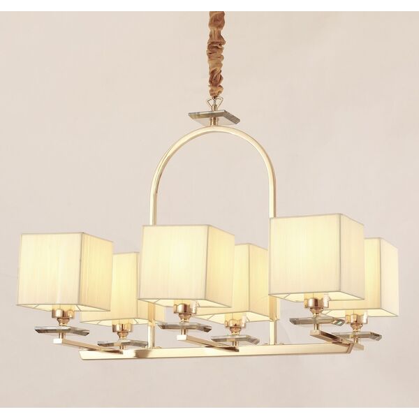 Хрустальная подвесная люстра Lumina Deco Liniano LDP 17100-6 GD