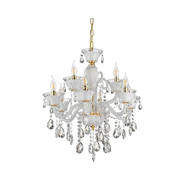 Хрустальная подвесная люстра Lumina Deco Eliza LDP 7028-6+3 WT