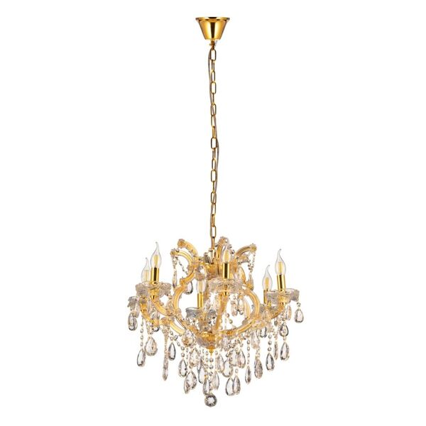 Хрустальная подвесная люстра Lumina Deco Eliza LDP 7029-6 GD
