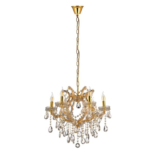 Хрустальная подвесная люстра Lumina Deco Eliza LDP 7029-6 GD