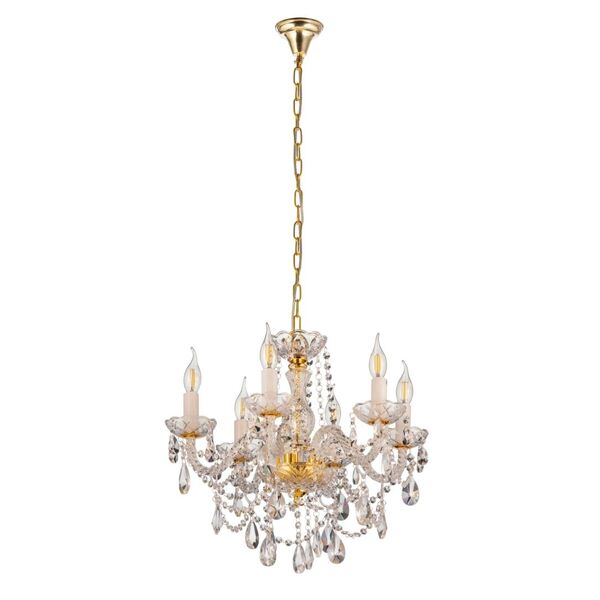 Хрустальная подвесная люстра Lumina Deco Eliza LDP 7026-6 SL+GD