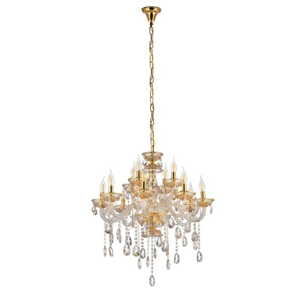 Хрустальная подвесная люстра Lumina Deco Eliza LDP 7025-8+4 GD