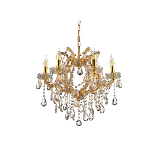Хрустальная подвесная люстра Lumina Deco Eliza LDP 7029-6 GD