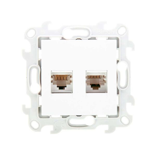 Розетка для передачи данных 2xRJ45 Cat.5e UTP белого цвета S24 Harmonie Simon