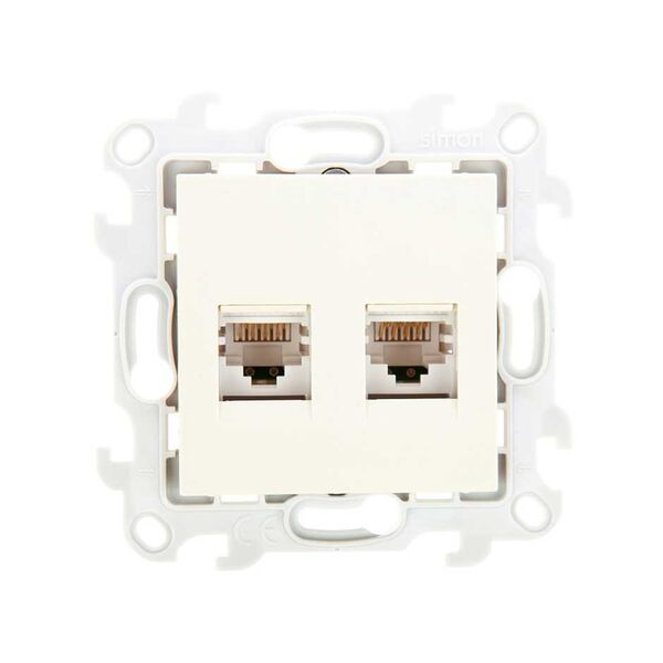 Розетка для передачи данных 2xRJ45 Cat.5e UTP цвета слоновая кость S24 Harmonie Simon