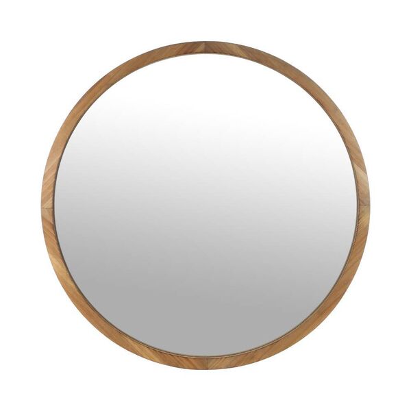 425038 Зеркало декоративное BANI, B25, Ø700, дерево, зеркало, коричневый