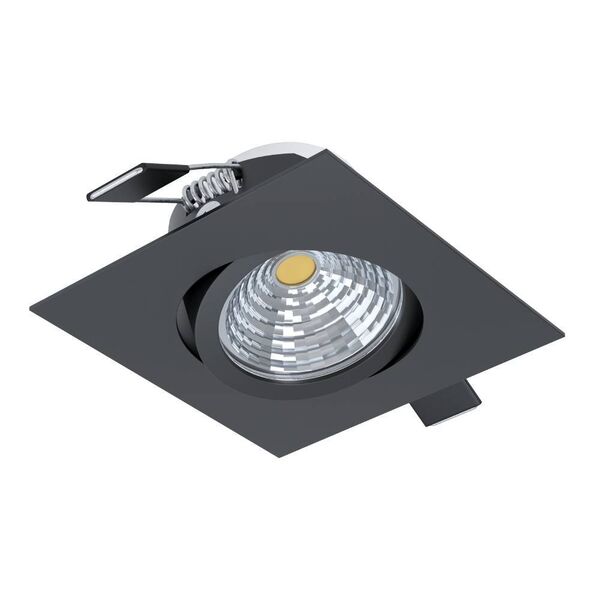 33394 Встраиваемый светильник диммируемый SALICETO, 6W (LED), 4000K, 450lm, L88, B88, H42, алюминий, черный / стекло, прозрачный, белый 