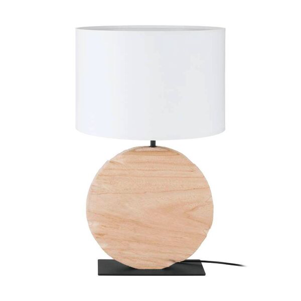 39916 Настольная лампа CONTESSORE, 1X40W (E27), H635, сталь, дерево, черный, коричневый / текстиль, 