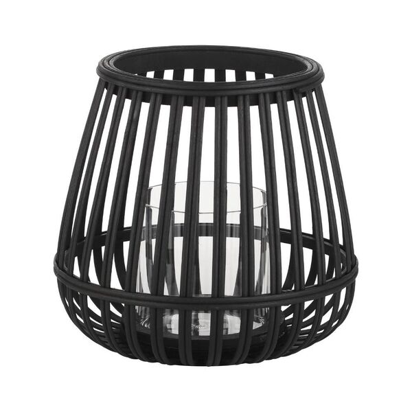 422085 Подсвечник BUNAWAN, B200, Ø220, дерево, стекло, черный