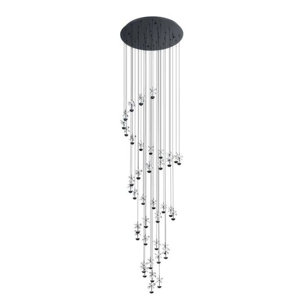 390304 Светодиодный подвес PIANOPOLI 2, 40X1,8W(LED), H3340, сталь, черный, стекло