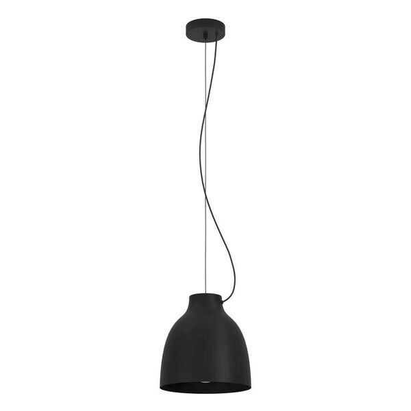 900158 Подвесной потолочный светильник CAMASCA, 1x40W, E27, H500-1100, Ø280, сталь, черный