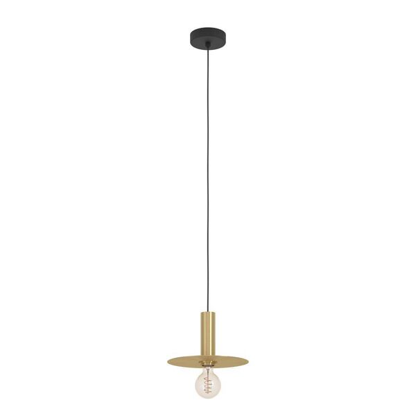 900731 Подвесной светильник (люстра) ESCANDELL, 1X40W (E27), Ø250, сталь, черный, матовая латунь