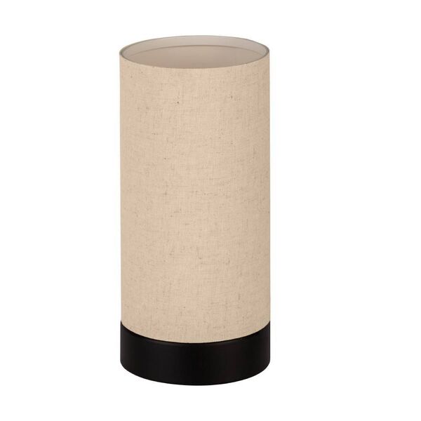 900861 Настольная лампа FENIGLIA, 1X40W (E27), H255, сталь, черный / текстиль, лен, бежевый