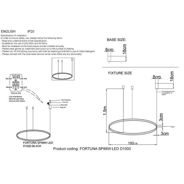 FORTUNA SP88W LED D1000 GOLD