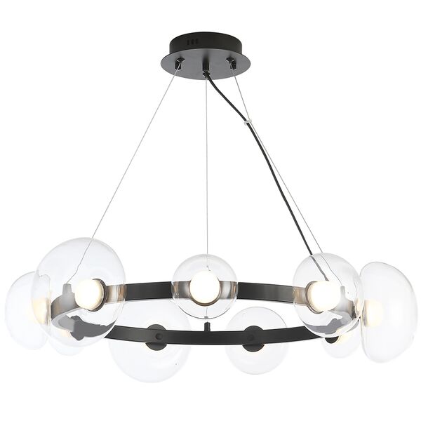 Люстра BOSQUE SP9 BLACK/TRANSPARENT