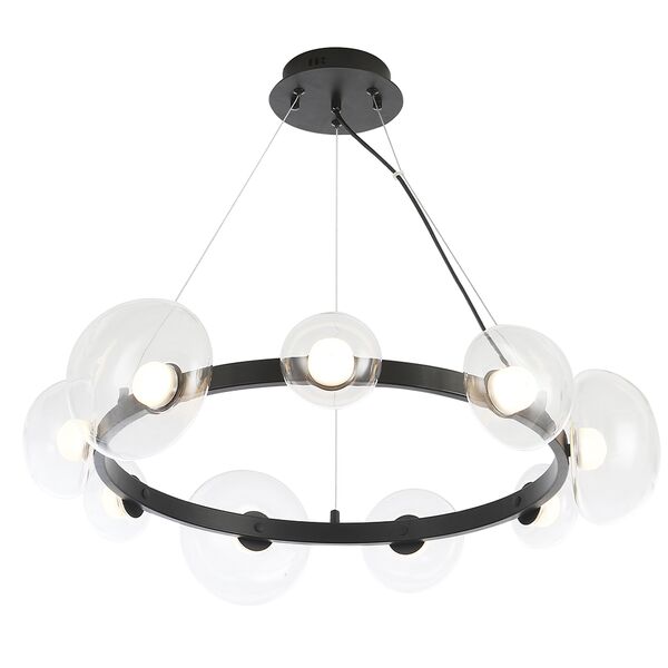 Люстра BOSQUE SP9 BLACK/TRANSPARENT