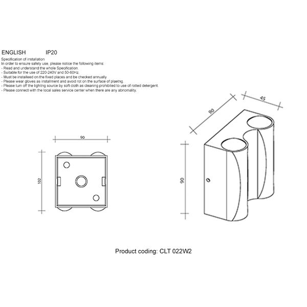 CLT 340W215R BL Бра