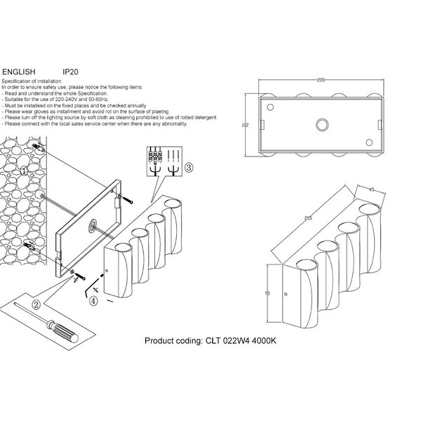 CLT 022W4 BL 4000K Бра