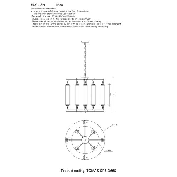 ((Люстра TOMAS SP8 D650 BRASS
