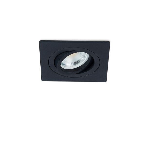 Donolux LED Basis св-к встраиваемый, поворотный квадрат,GU10, L92хW92xH60мм, IP20, чёрный, без лампы