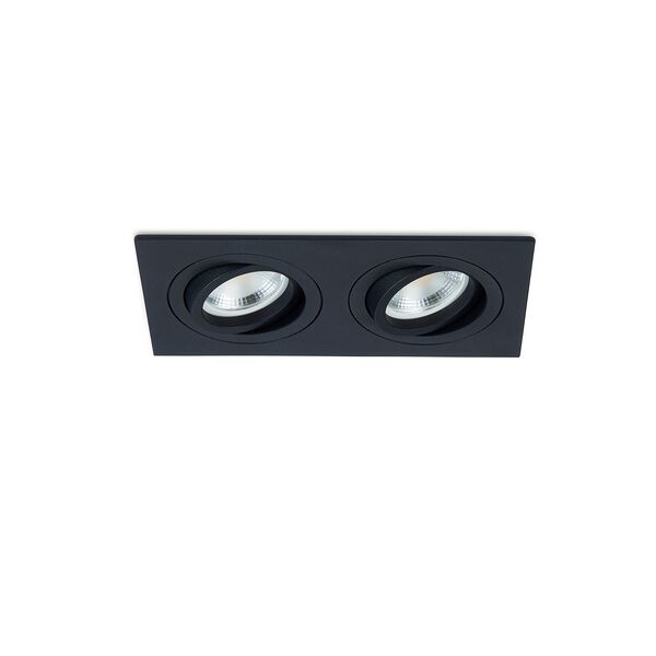 Donolux LED Basis св-к встраиваемый, поворотный квадрат, 2хGU10, L175хW92xH54мм, IP20, черный, без