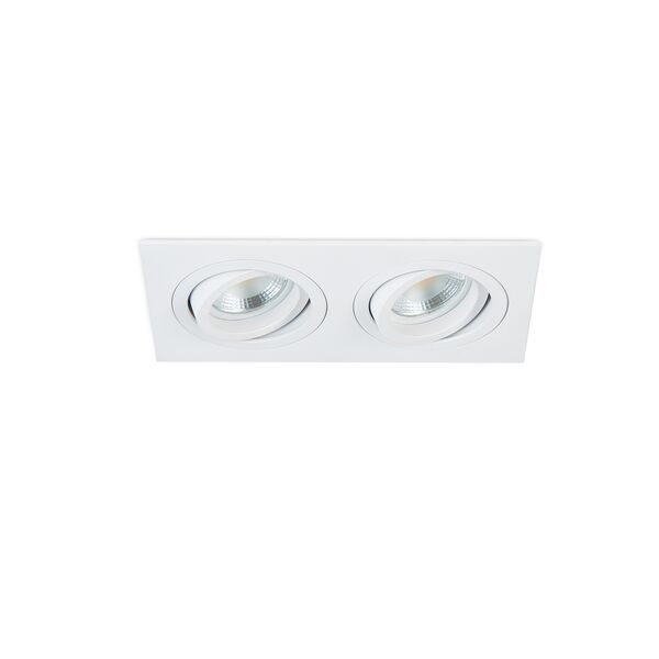 Donolux LED Basis св-к встраиваемый, поворотный квадрат, 2хGU10, L175хW92xH54мм, IP20, белый, без ла